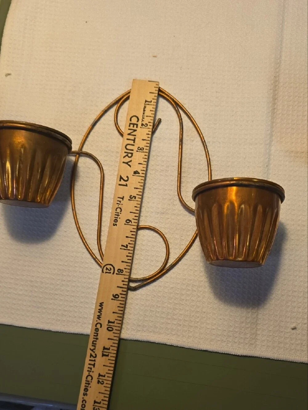 VINTAGE MCM Copper Wall Sconce Set